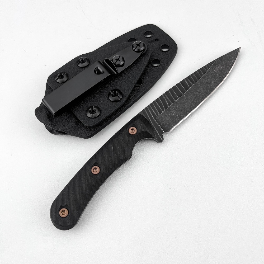 Survival Knife Full Tang - Volledig geïntegreerd bushcraftmes met D2-lemmet, antislip
